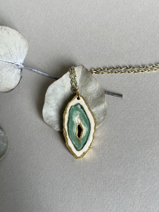 Collier Agate verte