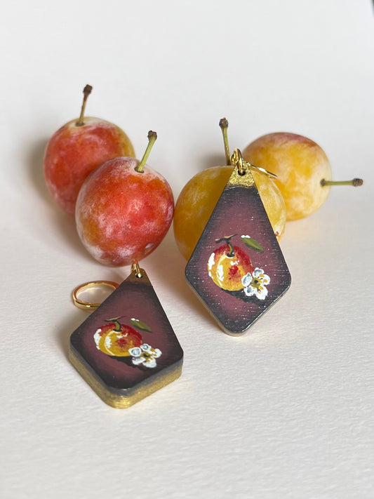 Boucles d’oreilles Mirabelles et fleurs (édition limitée)