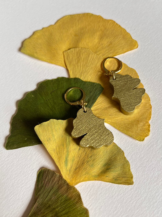 Boucles d’oreilles Gingko doré petit modèle