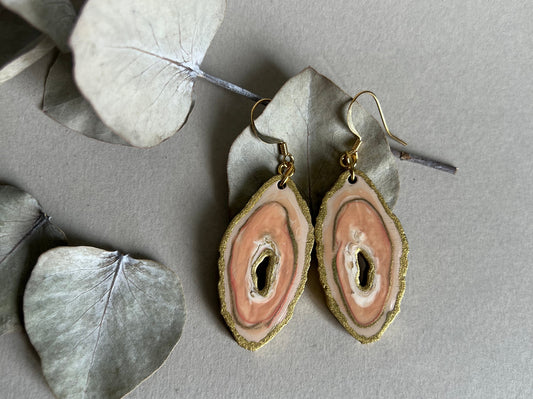 Boucles d’oreilles Agates roses
