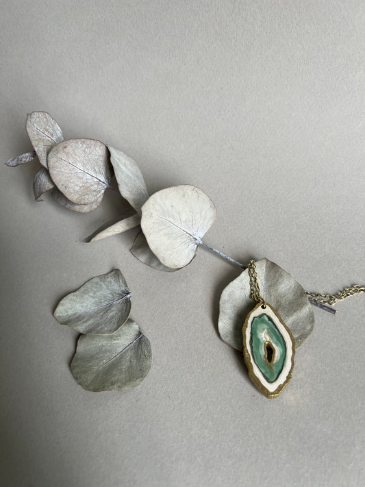 Collier Agate verte