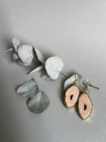 Boucles d’oreilles Agates roses. 2