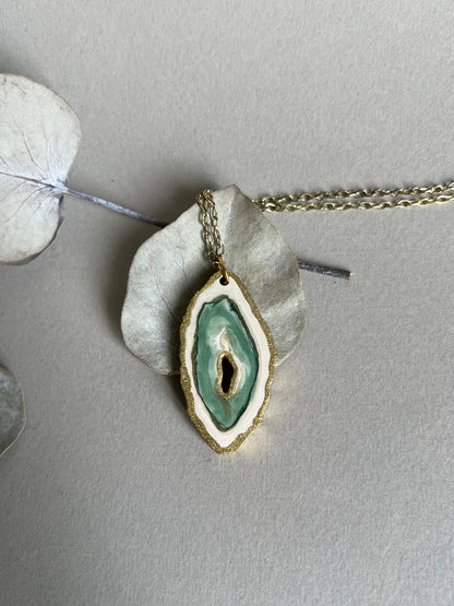 Collier Agate verte
