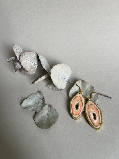 Boucles d’oreilles Agates roses
