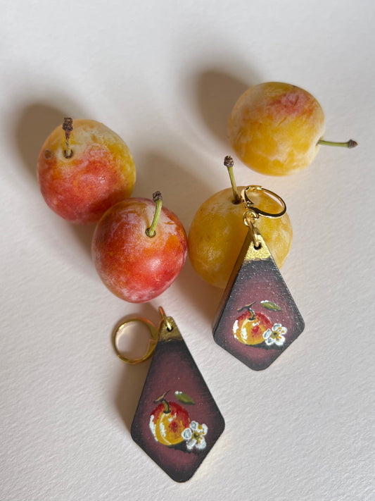 Boucles d’oreilles Mirabelles et fleurs (édition limitée)