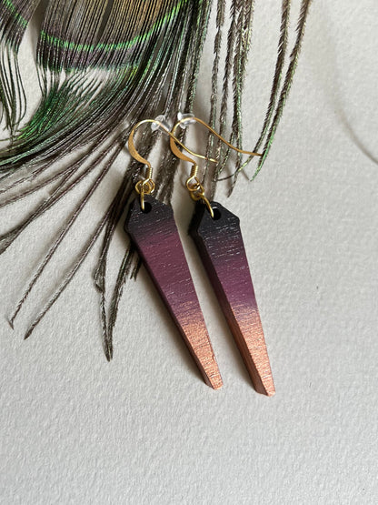 Boucles d’oreilles Paon dégradé violet