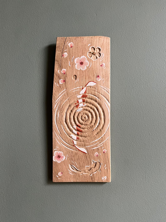 Carpes koï et Sakura