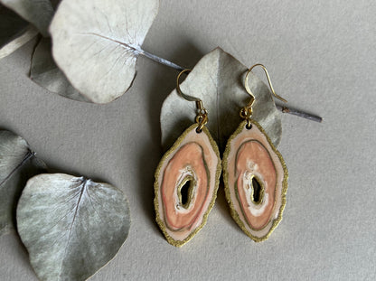 Boucles d’oreilles Agates roses