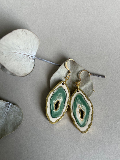Boucles d’oreilles Agates vertes