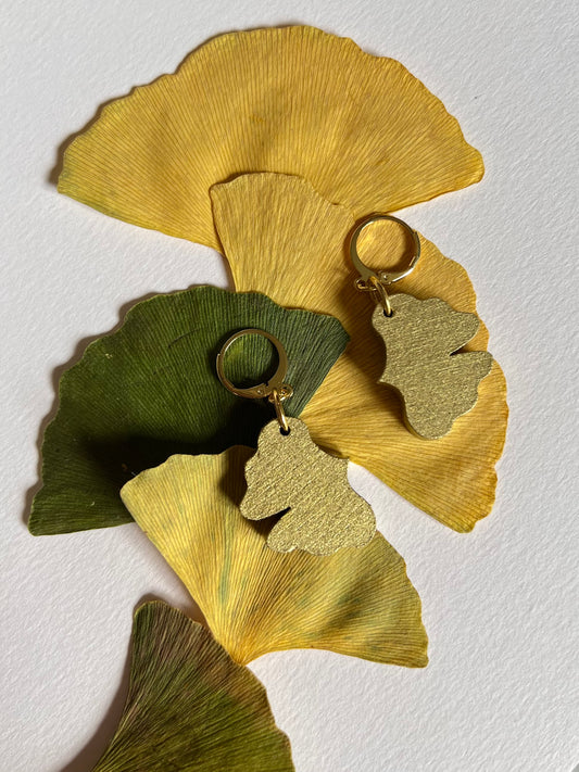 Boucles d’oreilles Gingko doré petit modèle
