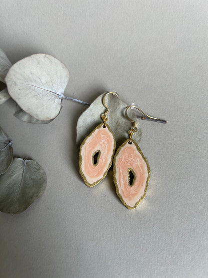 Boucles d’oreilles Agates roses. 2