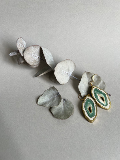 Boucles d’oreilles Agates vertes
