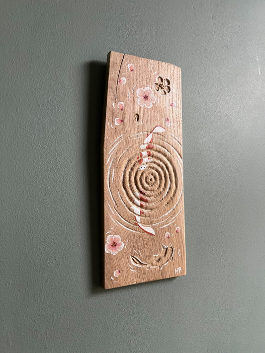 Carpes koï et Sakura