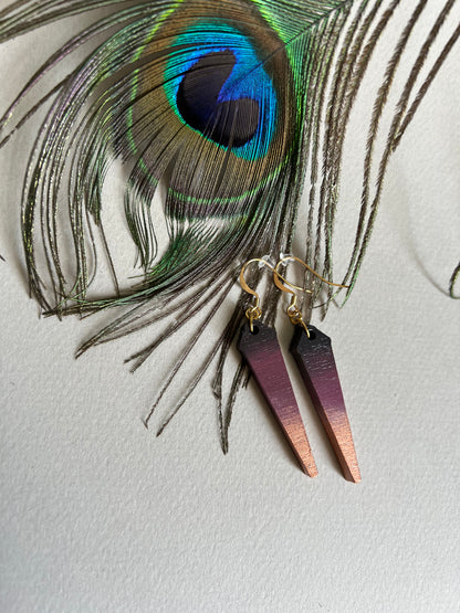 Boucles d’oreilles Paon dégradé violet