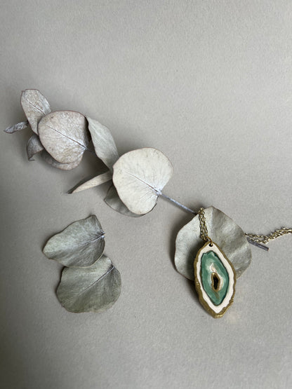 Collier Agate verte