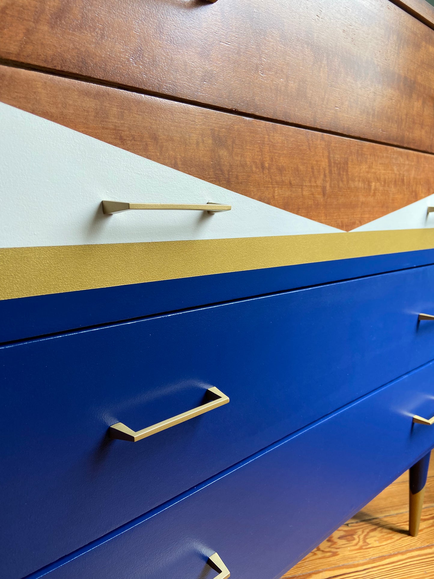 Commode vintage color block